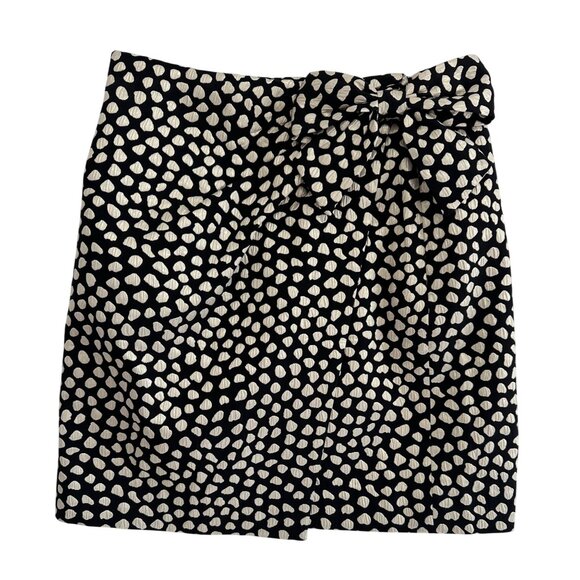 J. Crew Skirt Size 0 Metallic Pebble Print Bow Mini Skirt Black / Gold - Picture 16 of 16